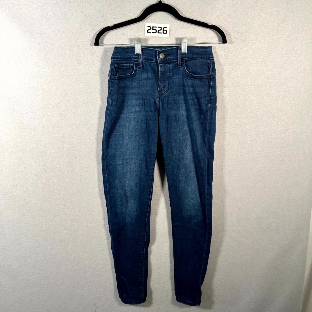 Levi's 710 Super Skinny Jeans Womens 26 Blue Denim Whiskers Detail Medium Wash